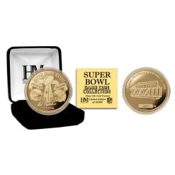 Highland Mint Super Bowl XXXIII Gold Flip Coin NFL Münze 39mm, Vergoldet