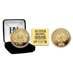 Highland Mint Super Bowl XXXV Gold Flip Coin NFL Münze 39mm, Vergoldet