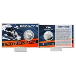 Highland Mint NFL Team History Silver Coin Card - Denver Broncos