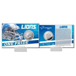 Highland Mint NFL Team History Silver Coin Card - Detroit Lions