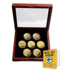 Highland Mint NFL Green Bay Packers Super Bowl Champions Gold Coin Set
