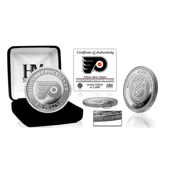 Highland Mint Philadelphia Flyers NHL Commemorative Coin (39mm) Münze 1 Highland Mint Philadelphia Flyers NHL Commemorative Coin (39mm) Münze