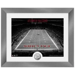 Highland Mint Atlanta Falcons NFL Stadion Silber Coin Bild 40x33cm