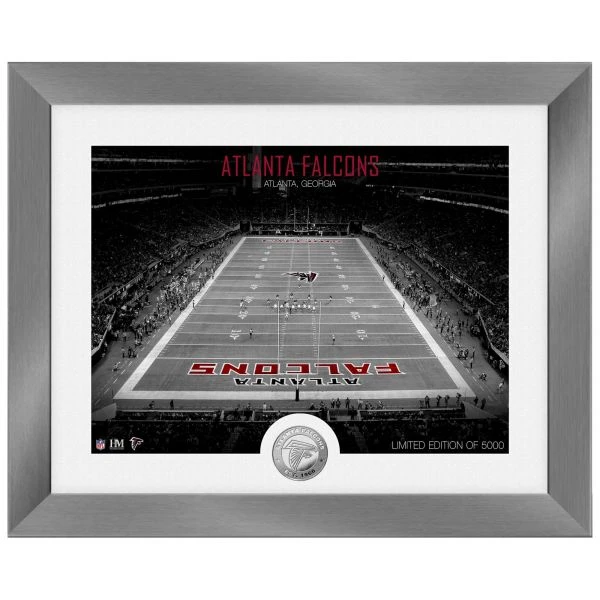 Highland Mint Atlanta Falcons NFL Stadion Silber Coin Bild 40x33cm 1 Highland Mint Atlanta Falcons NFL Stadion Silber Coin Bild 40x33cm