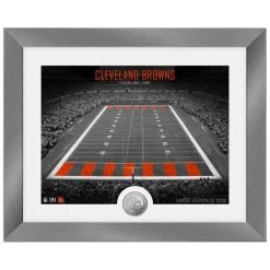 Highland Mint Cleveland Browns NFL Stadion Silber Coin Bild 40x33cm