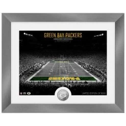 Highland Mint Green Bay Packers NFL Stadion Silber Coin Bild 40x33cm