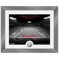 Highland Mint Kansas City Chiefs NFL Stadion Silber Coin Bild 40x33cm