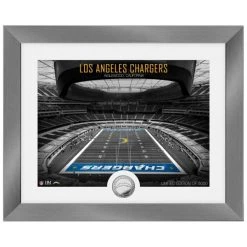 Highland Mint Los Angeles Chargers NFL Stadion Silber Coin Bild 40x33cm