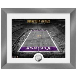 Highland Mint Minnesota Vikings NFL Stadion Silber Coin Bild 40x33cm