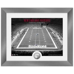 Highland Mint New England Patriots NFL Stadion Silber Coin Bild 40x33cm