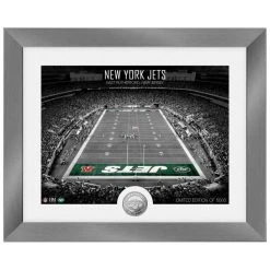 Highland Mint New York Jets NFL Stadion Silber Coin Bild 40x33cm