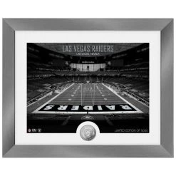 Highland Mint Las Vegas Raiders NFL Stadion Silber Coin Bild 40x33cm
