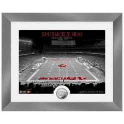 Highland Mint San Francisico 49ers NFL Stadion Silber Coin Bild 40x33cm