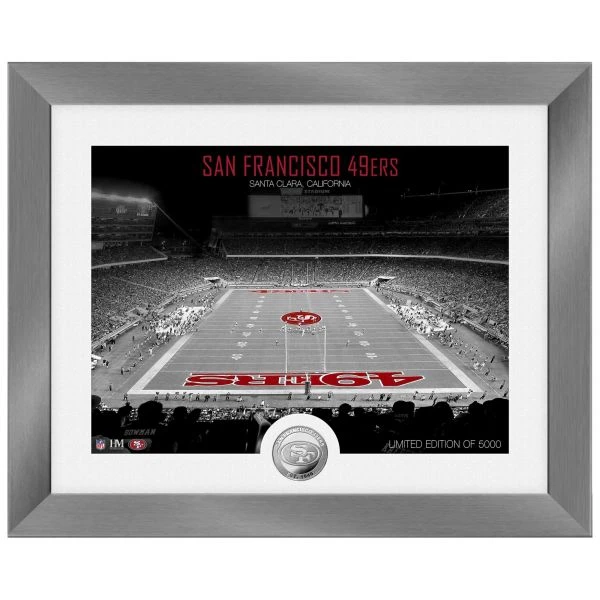 Highland Mint San Francisico 49ers NFL Stadion Silber Coin Bild 40x33cm 1 Highland Mint San Francisico 49ers NFL Stadion Silber Coin Bild 40x33cm