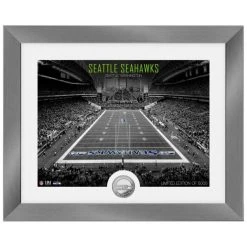 Highland Mint Seattle Seahawks NFL Stadion Silber Coin Bild 40x33cm