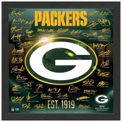 Highland Mint Green Bay Packers NFL Signature Logo Bild 33x33cm