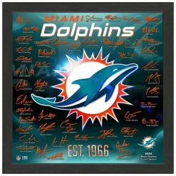 Highland Mint Miami Dolphins NFL Signature Logo Bild 33x33cm