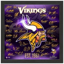 Highland Mint Minnesota Vikings NFL Signature Logo Bild 33x33cm