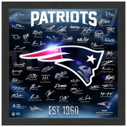 Highland Mint New England Patriots NFL Signature Logo Bild 33x33cm