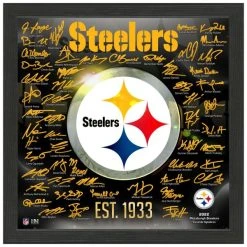 Highland Mint Pittsburgh Steelers NFL Signature Logo Bild 33x33cm