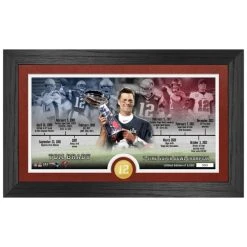 Highland Mint Tom Brady Career Timeline Bronze Coin Panorama Bild