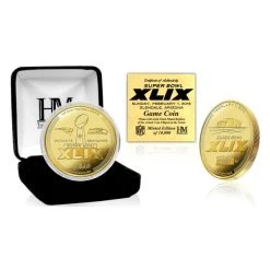 Highland Mint Super Bowl XLIX Gold Flip Coin NFL Münze 39mm, Vergoldet