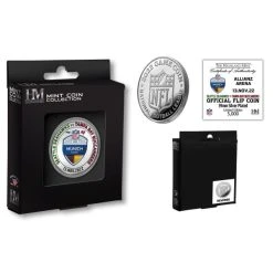 Highland Mint NFL Munich Game 2022 Official Flip Coin (39mm) Münze, Silber