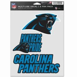 WinCraft NFL Aufkleber Multi-Use 3er Set 20x15cm - Carolina Panthers